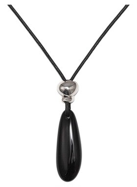 Céleste新款黑玛瑙吊坠项链女