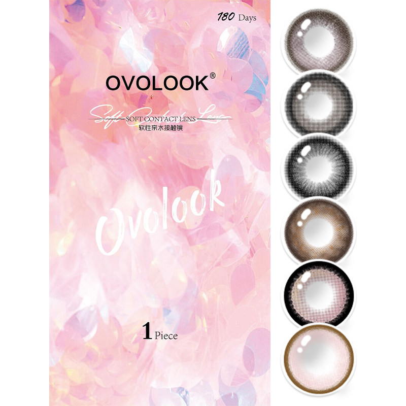OVOLOOK蓝色美瞳半年抛大小直径混血感正品官网旗舰店隐形眼镜女H