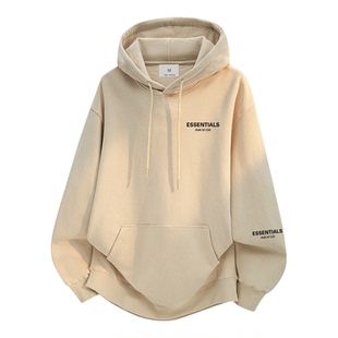 ESSENTIALS MOVIE官方酒红色连帽卫衣男女情侣美式休闲运动帽衫潮