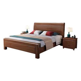 实木床中式现代简约主卧1.5米双人床1.8米高箱轻奢婚房储物经济型