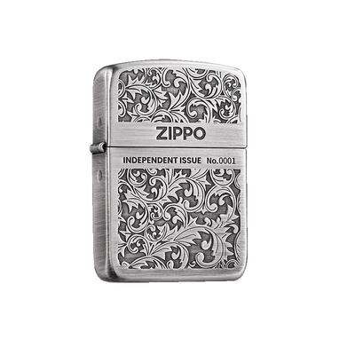 【自营】zippo打火机1941复刻古银双面雕刻唐草煤油男士礼物DYJ1