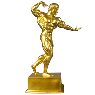 健美比赛刻字奖杯肌肉男大力士健身房装饰品人物摆件创意纪念奖品