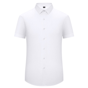 YUXIAN余闲易打理抗皱免烫竹纤维短袖衬衫正装基础男士商务休春夏