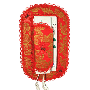 蕾丝布艺门铃套家用室内可视对讲电话防尘罩现代简约装饰墙贴罩子