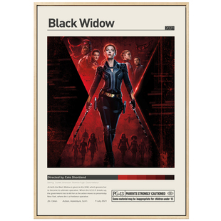 黑寡妇电影海报装饰画漫威客厅背景墙画卧室壁画斯嘉丽约翰逊挂画