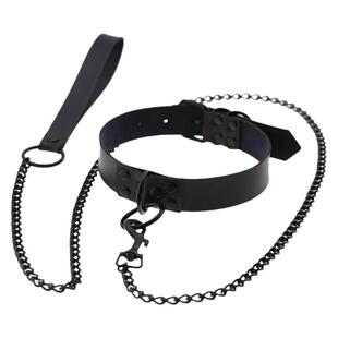 酷二丫禁欲系项圈女牵引绳项链颈带锁骨链狗链子男颈环金属脖圈