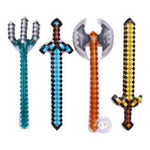 我的兵器世界气球 MC钻石剑充气玩具镐儿童生日派对场景装饰布置