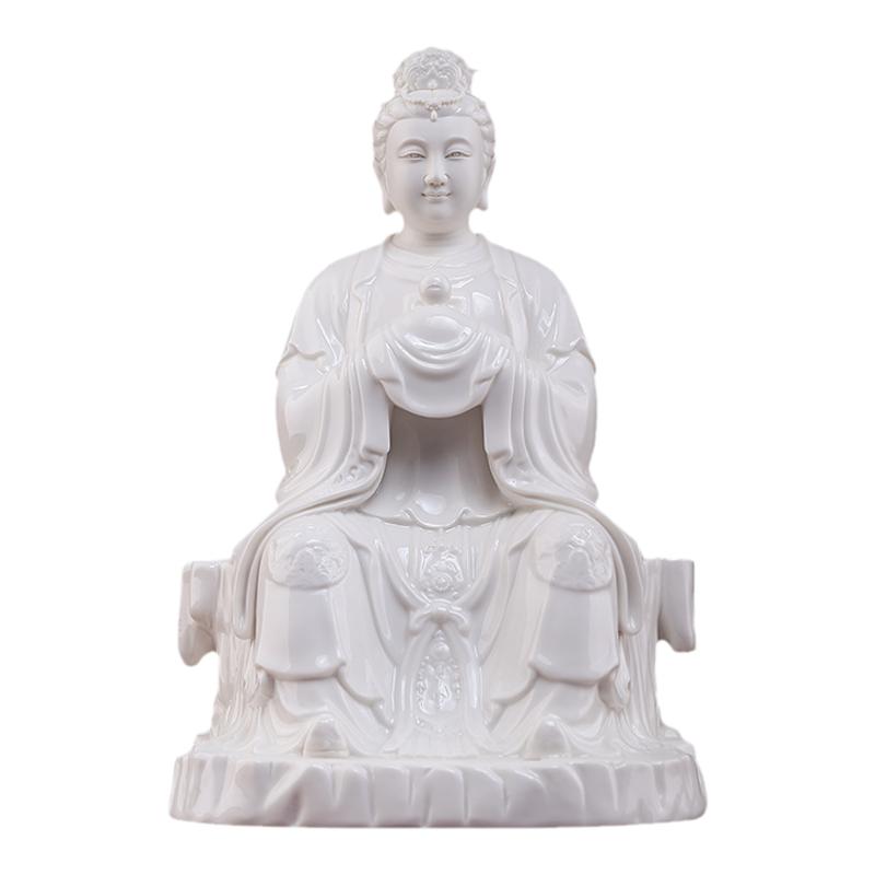 戴玉堂三霄眼光娘娘家用供奉陶瓷彩绘眼光圣母像明目奶奶神像摆件