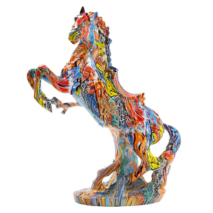 彩招财马马到成功摆件老板办公室桌面酒柜装饰品公司乔迁开业礼物