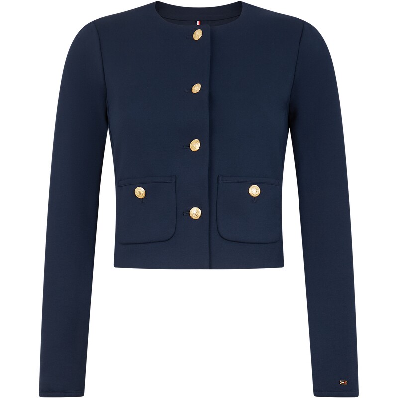 Tommy女装金属扣圆领短款西装