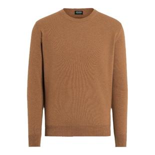 ZEGNA杰尼亚男装深骆马红棕色Oasi Cashmere羊绒圆领毛衣