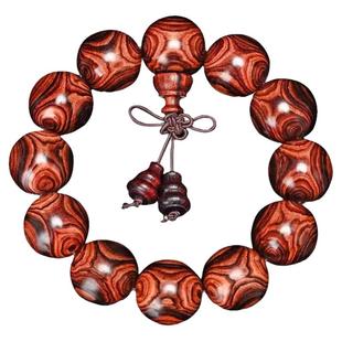 海南黄花梨手串鬼脸对眼油梨老料文玩佛珠海黄手链男女情侣念珠20