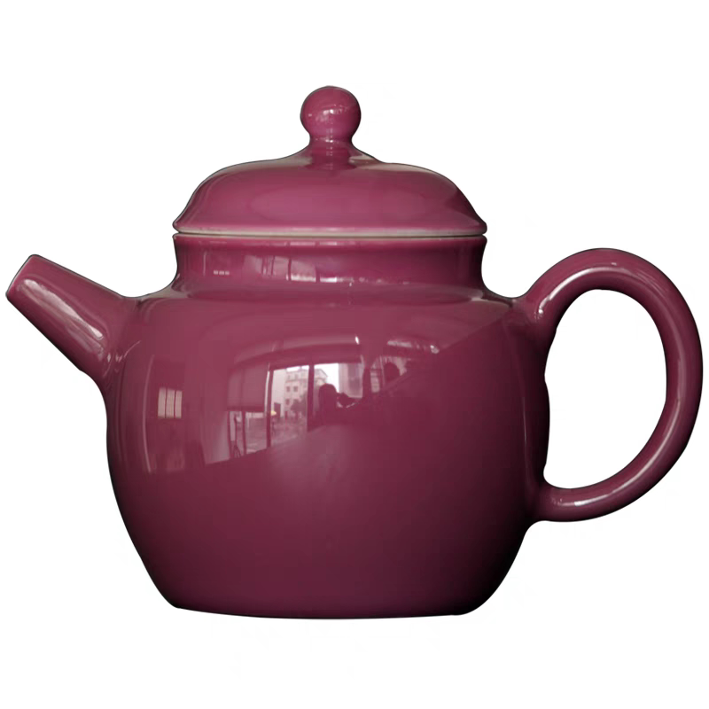 小白茶具//赋山堂胭脂红半窗小文壶纯手工陶瓷泡茶壶中式茶具单壶