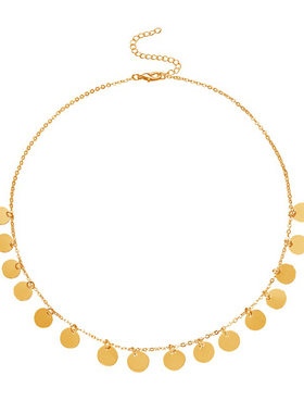 欧美跨境饰品亮片女士合金锁骨链