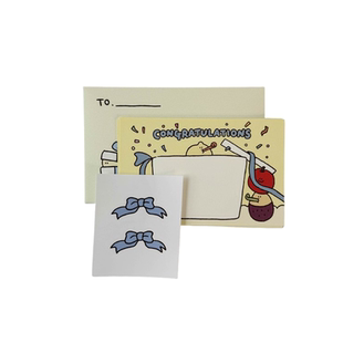 韩国SECONDMORNING迷你卡片信封贴纸套装生日祝福告白节日贺卡片