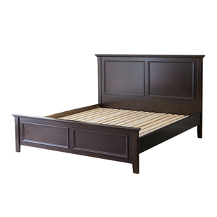 宜宝易森美式全实木床美式复古双人床白蜡木简美经典大床黑胡桃色