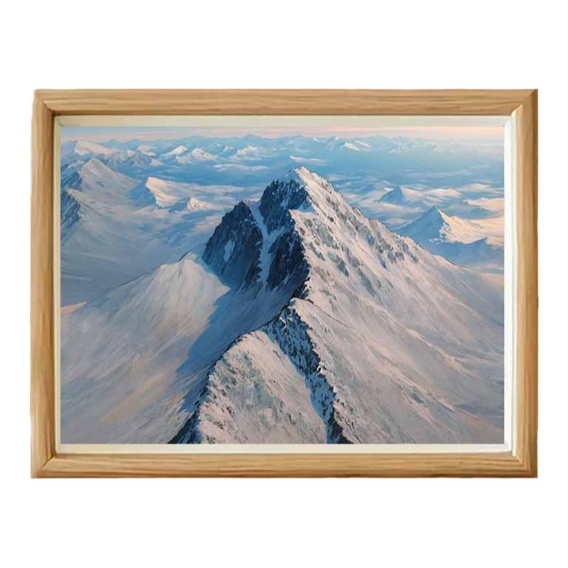 坤里雪山昆仑山搞笑挂画风景装饰相框/画框