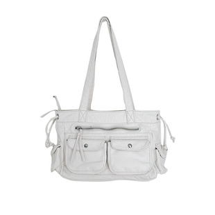 YAU大树 美式复古白色腋下包抽绳港风单肩包外贸松弛感y2k包ins