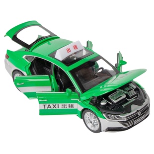 车致1:32大众CC合金车模出租车仿真汽车模型玩具男收藏摆件带底座