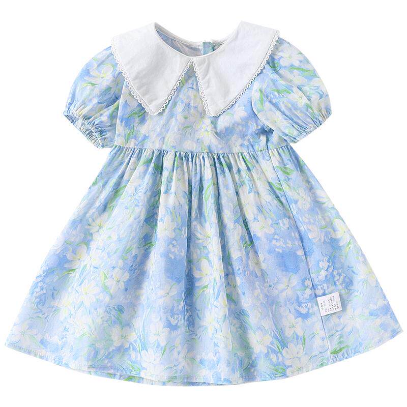 女童连衣裙夏季新款泡泡袖裙子