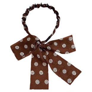 高颅顶发捆带齿防滑飘带发箍绑发一体头箍丝巾发带编发头饰发卡女