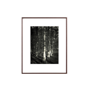 简约木纹金属定制画框卡纸装裱艺术微喷照片原木窄边轻奢挂墙相框