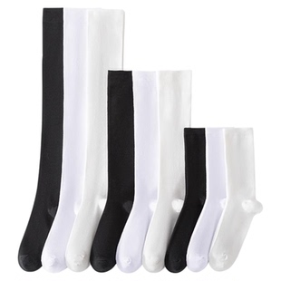 压力小腿袜女春夏季强压瘦腿中筒jk袜子长袜过膝袜防滑黑色长筒袜