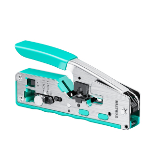 山泽七类网线钳多功能水晶头专业级压线钳子7类RJ45带尾夹屏蔽接线钳家用超五类5六6类8宽带剪剥网络工具套装