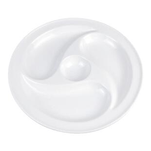 陶瓷多格盘子创意餐具有格带醋碟饺子盘小吃碟料理分格盘酒店家用