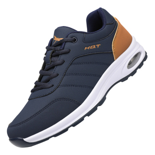 红蜻蜓男鞋秋冬季鞋子气垫皮面防水休闲运动鞋男款旅游鞋单鞋品牌