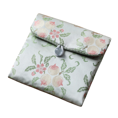 春泥文玩袋桃纹布袋核桃佛珠收纳袋锦囊手串袋菩提布包首饰布袋