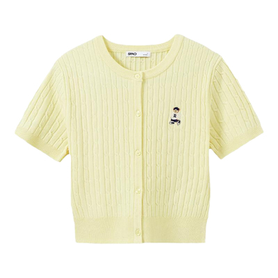 女士休闲通勤小熊Woodie短袖毛衣