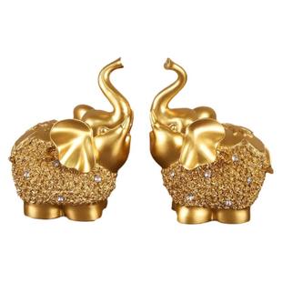 招财大象一对摆件风水象吉象客厅酒柜软装饰品办公室乔迁开业礼品