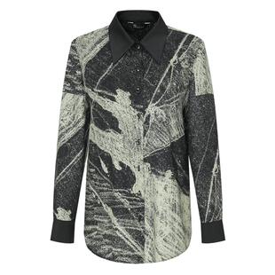 IDPAN长袖衬衣春季新款时尚通勤高级感印花时尚女装品牌上衣