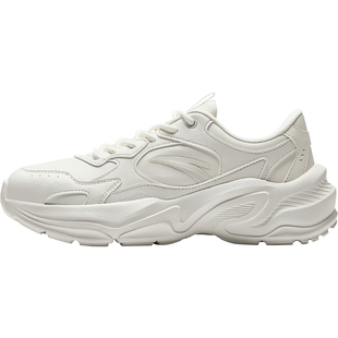 安踏女鞋老爹鞋冬季新款皮面防水休闲小白鞋官方正品厚底运动鞋女