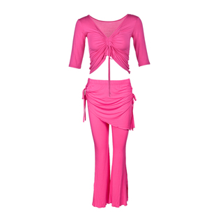 肚皮舞服装女练功服2025年新款套装初学者莫代尔性感遮肚秋冬大码