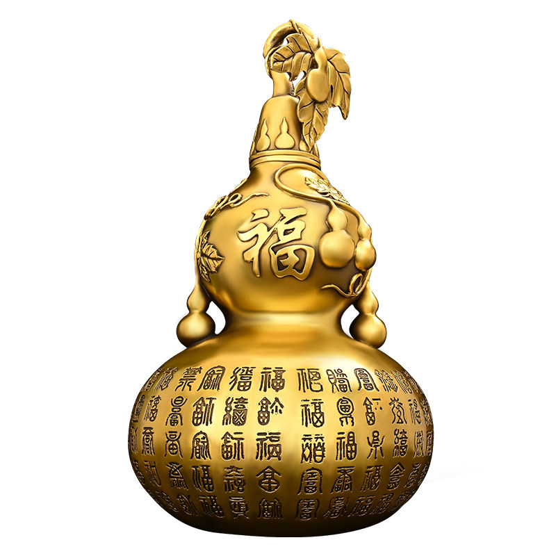 百福铜葫芦摆件开口客厅装饰品