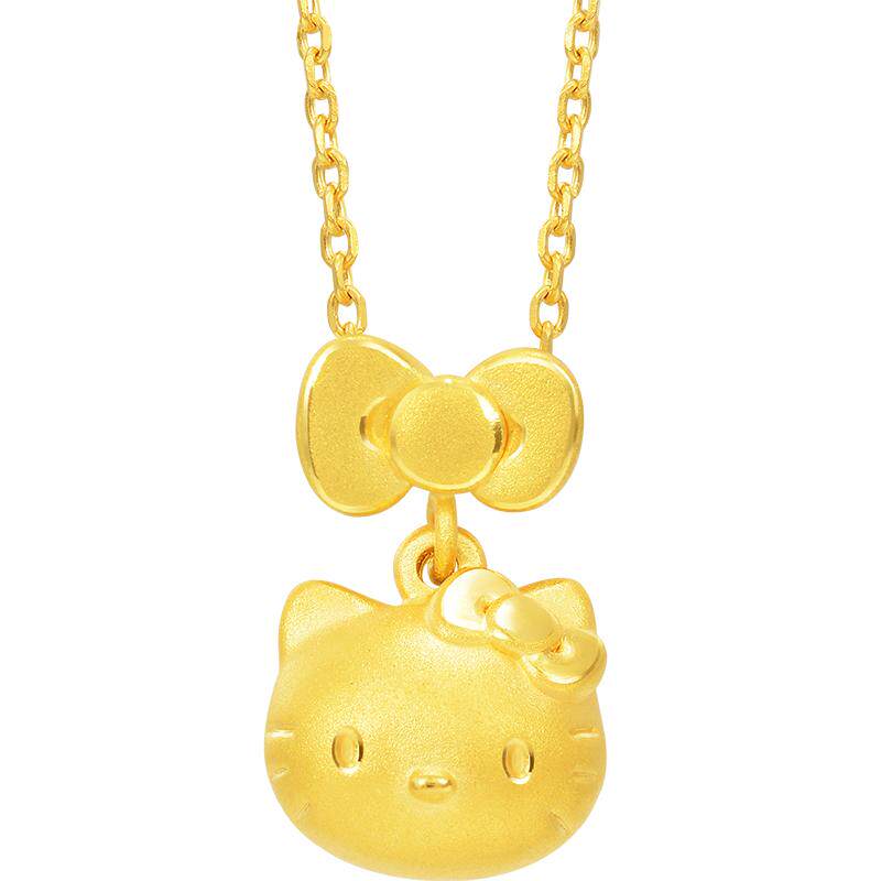 周生生三丽鸥家族Hello Kitty蝴蝶结黄金足金吊坠88468P
