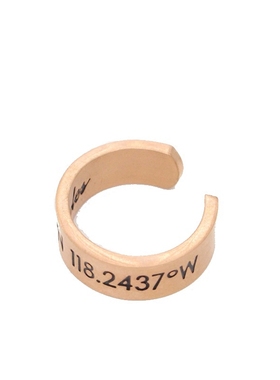 经纬度开口情侣钛钢戒指