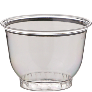 一次性功夫小茶杯高档透明硬质品茗杯小号航空杯家用带杯架防尘罐