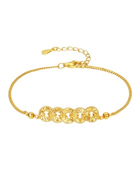 周六福碎碎冰五帝钱小铜钱手链女