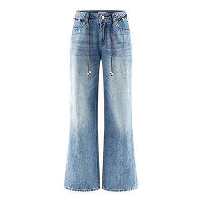 A21女装水洗低腰喇叭牛仔裤