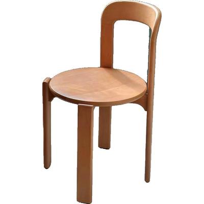 中古风彩色餐椅家用小户型实木咖啡厅网红椅设计师复古简约椅子