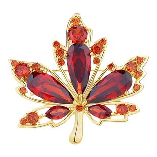 【紫罗兰正版】境红枫胸针高档女精致枫叶胸花别针小众设计感潮