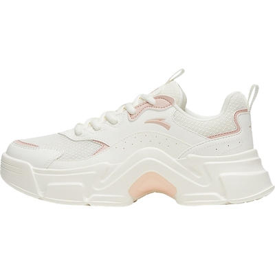 安踏兔子鞋女皮面加绒保暖增高鞋