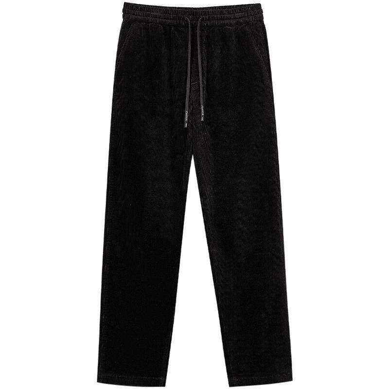 [灯芯绒]杰克琼斯男装秋冬宽松字母肌理感休闲裤松紧腰男士长裤子