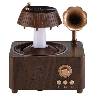 新款加湿器复古蓝牙音响唱片旋转雨滴香薰机孕妇婴儿保湿客厅卧室