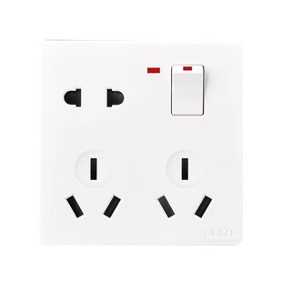 正泰开关86型面板 1开单开8孔一开单控八孔双控5孔五孔插座二三插