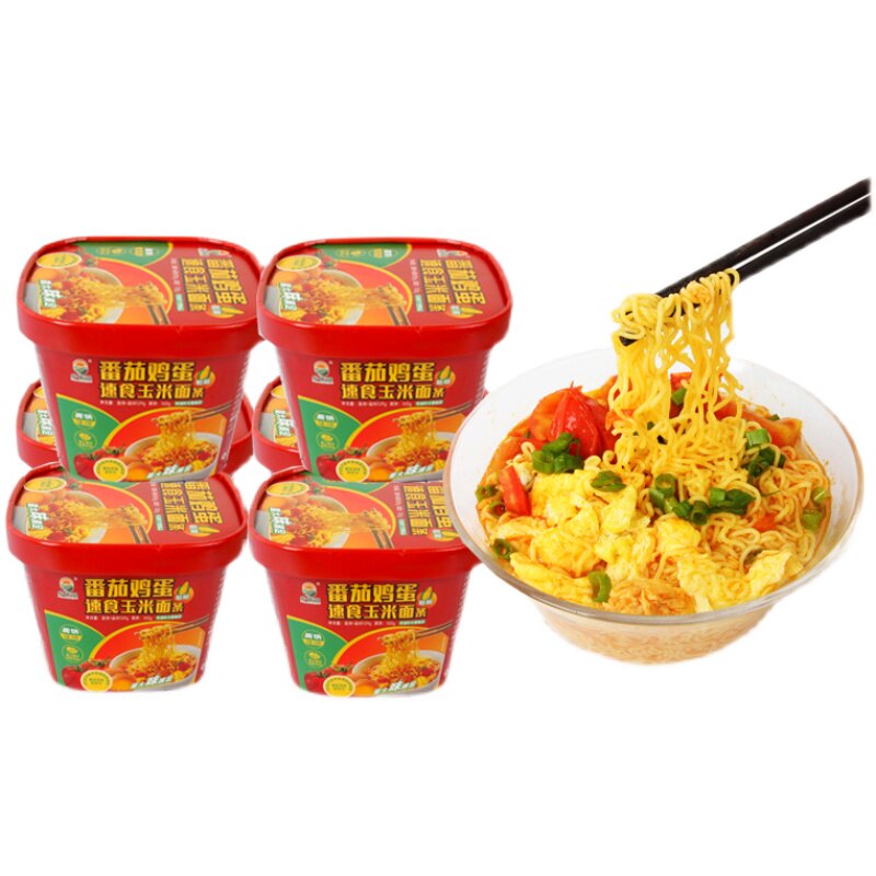 [玲玲优选]速食玉米面条桶面玉米方便桶面含冻干番茄鸡蛋料包