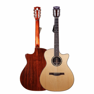 VEAZEN费森N1RE尼龙弦民谣跨界古典吉他电箱款舞台演出专业木吉他